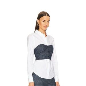 Veronica Beard White and Blue Blouse